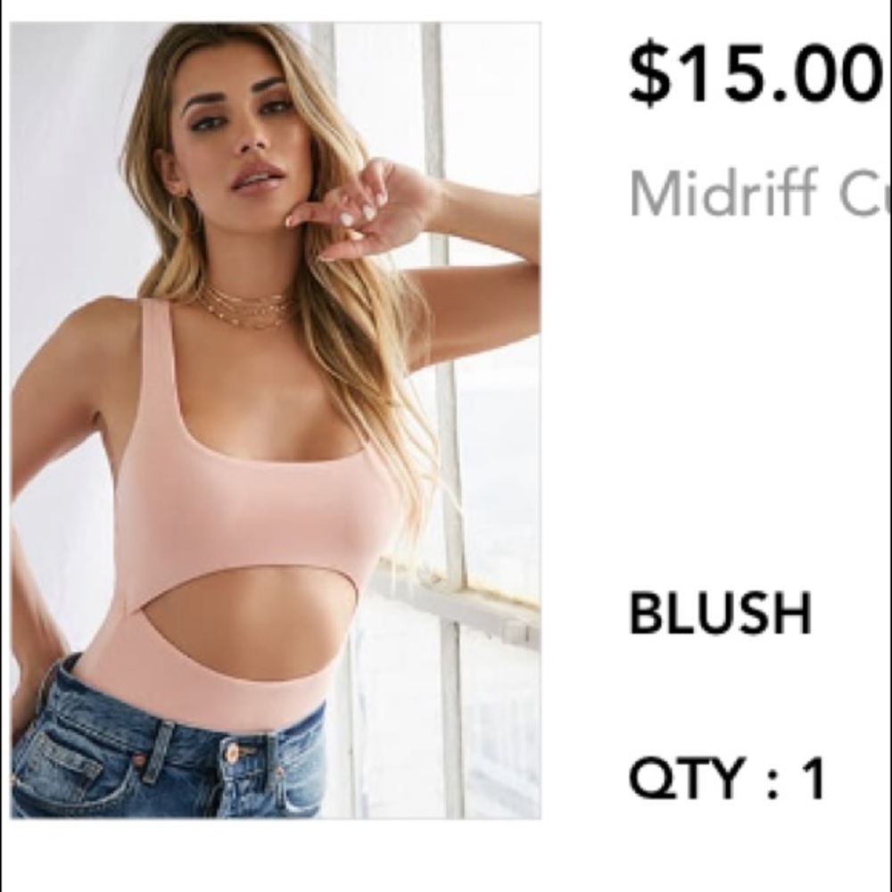 Blush Cutout bodysuit